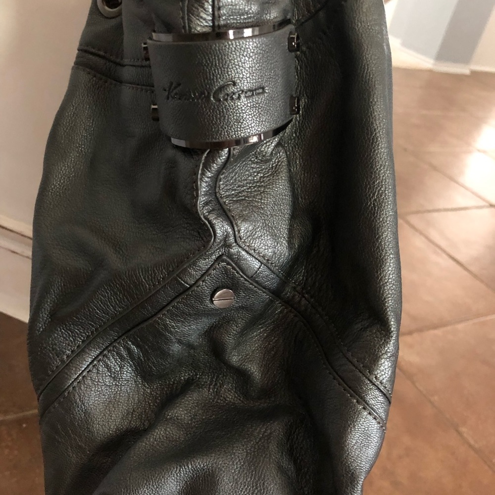 Gunmetal Kenneth Cole leather handbag